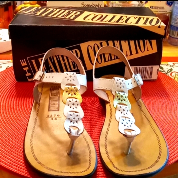 NEW,Leather,Cute, Vintage 70's, "Hippy"/Bohemian Inspired, Sandals, Sz. 7.5 - Picture 1 of 11